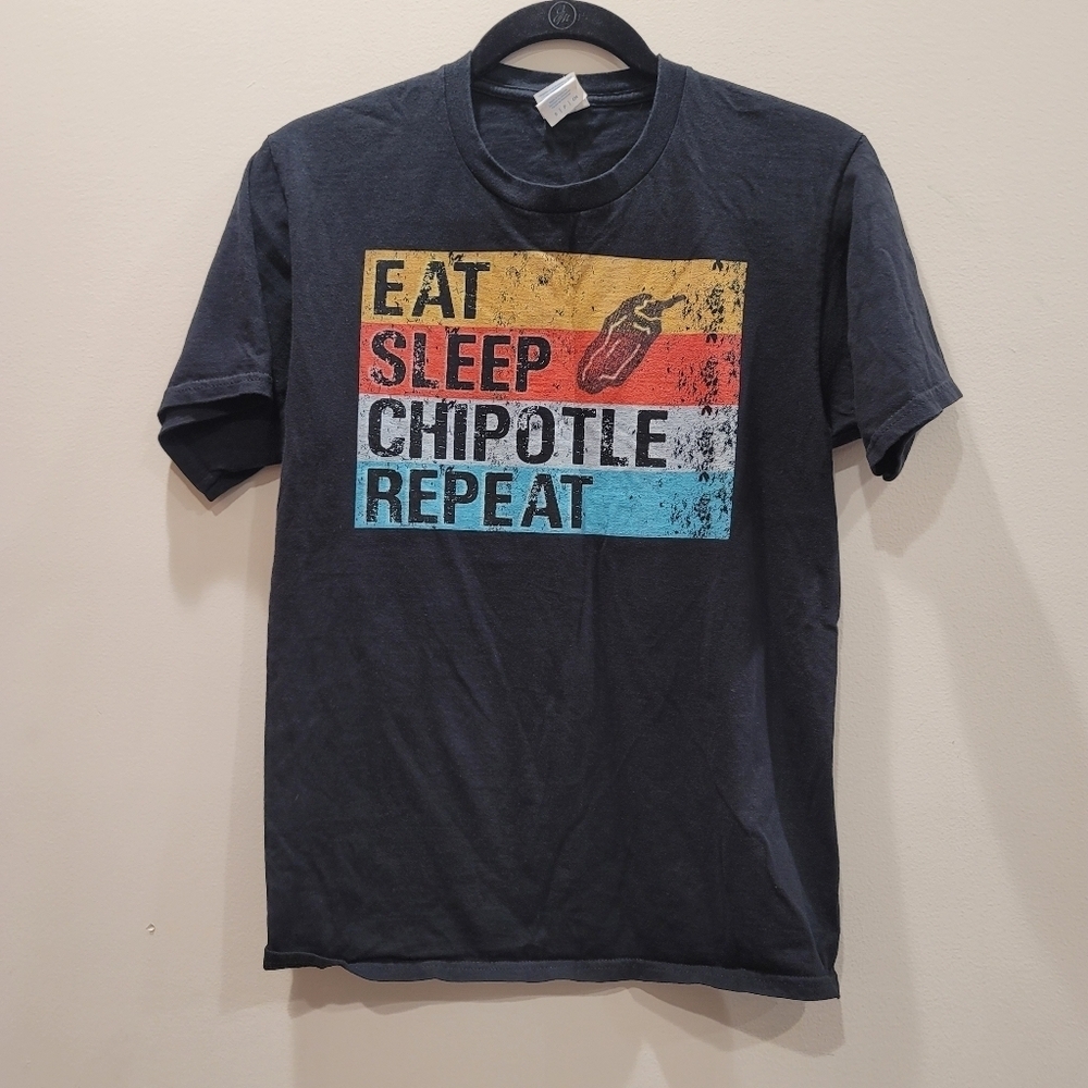 Port and Company Black 'Eat Sleep Chipotle Repeat' T-shirt - S